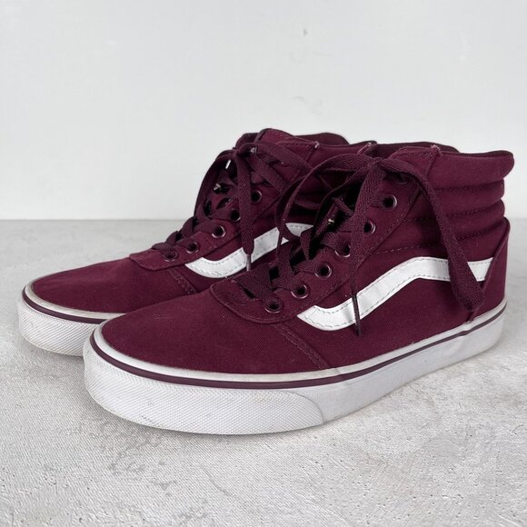 Vans Shoes - Vans Old Skool Sk8 Womens Canvas Marron White Sneakers Sz 7.5